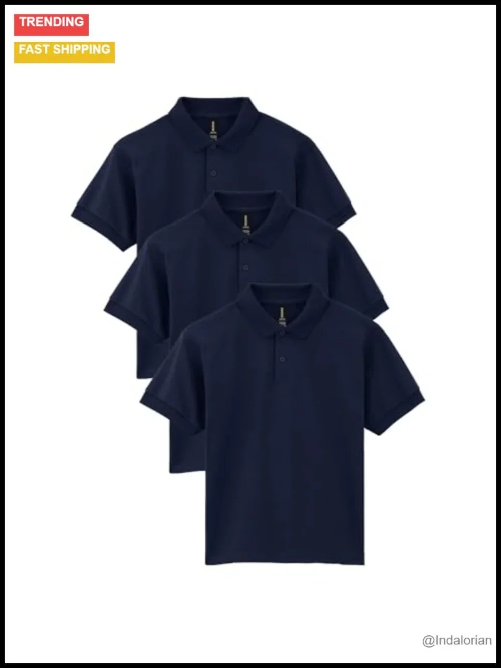 3-Pack Kids' DryBlend Short Sleeve Polo, Moisture-Wicking, Classic Fit